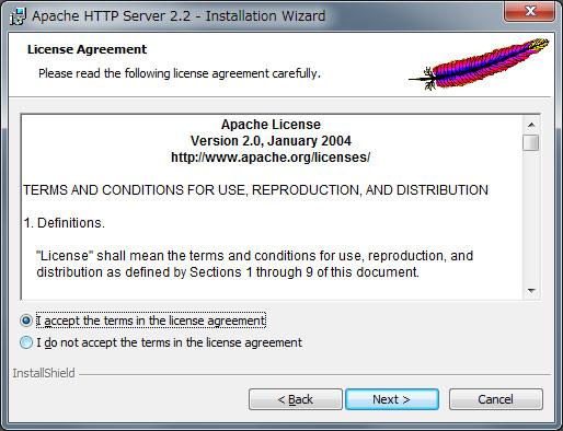 Apacheインストーラー画面2