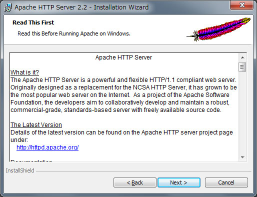 Apacheインストーラー画面3