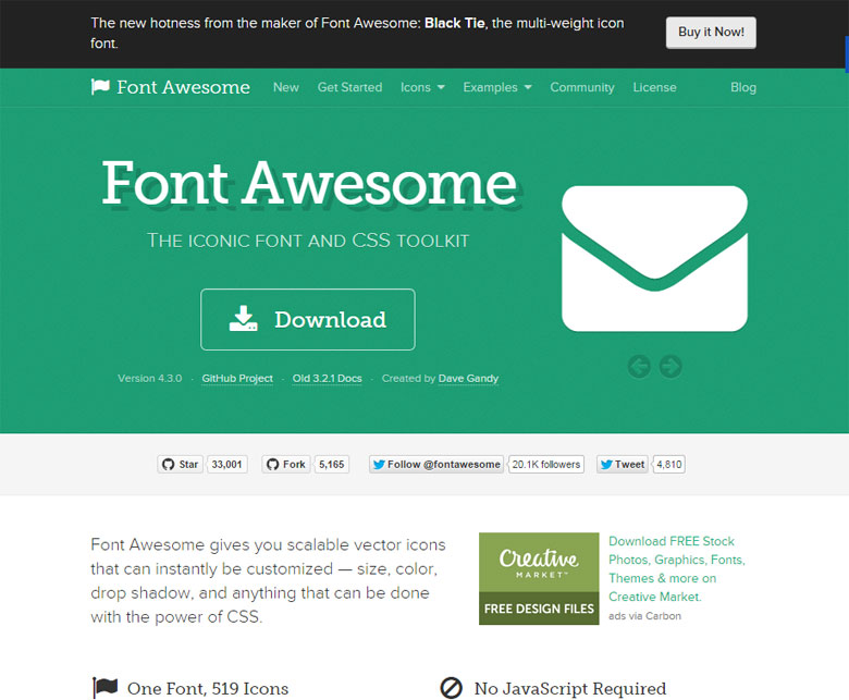 「Font Awesome」のサイト