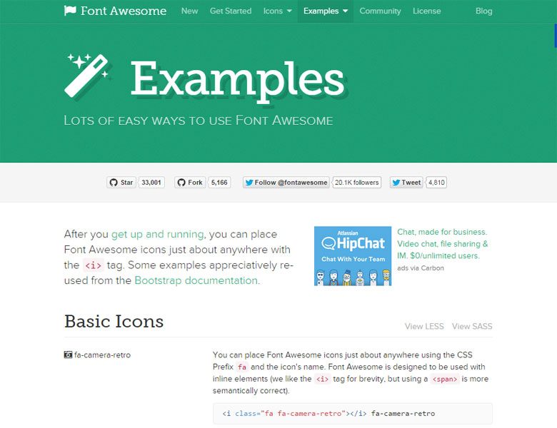 「Font Awesome」のCSS例のページ
